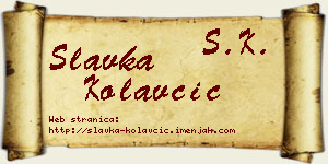 Slavka Kolavčić vizit kartica